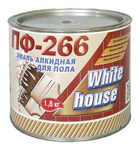 ЭМАЛЬ ПФ-266 КРАСНО-КОРИЧНЕВАЯ 1,8кг "WHITE HOUSE"